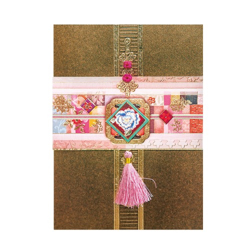 [FT3005-5] 연분홍 자수 카드