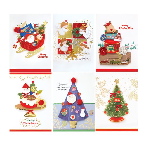 [FS7331] 트리 크리스마스 카드 (6종 1세트)