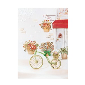 [FT1036-1] 자전거 꽃바구니 카드