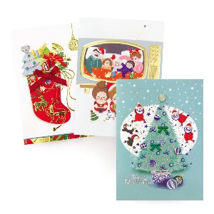 [FS7082-456] 산타 선물 크리스마스 카드 (3종 1세트)