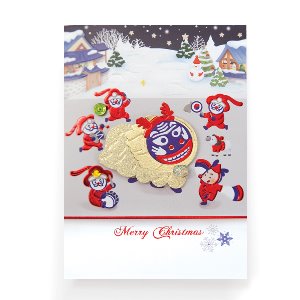 [FS703305] 사자놀이 크리스마스 카드