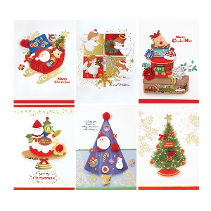 [FS7331] 트리 크리스마스 카드 (6종 1세트)