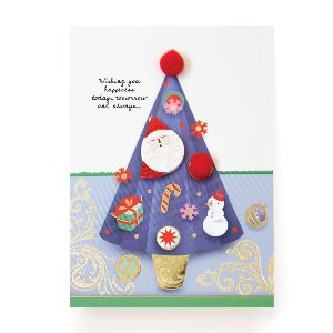[FS733102] 블루 트리 크리스마스 카드
