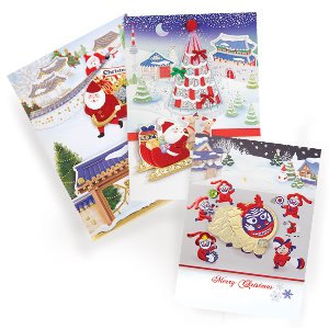 [FS7033-456] 한옥 마을 크리스마스 카드 (3종 1세트)
