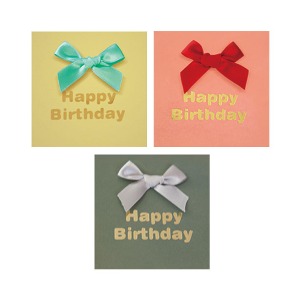 [FT1044-378] 미니 리본 생일 축하 카드 (3종 1세트)