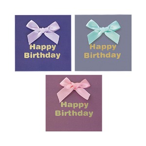 [FT1044-124] 미니 리본 생일 축하 카드 (3종 1세트)