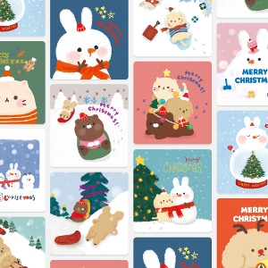 [FS517] 미니 크리스마스 카드 (12종 1세트)