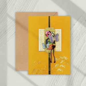 [FT301-3] 전통 문양 금빛 장생 전통카드